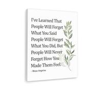 XGINERFEX Maya Angelou Quote Canvas Print People Will Never Forget How You Made Them Feel Inspirational Wall-Art for Women Home Office Decor(Unframed,16X24inch(40X60cm))