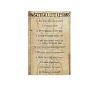 XGINERFEX Minimalist Basketball Poster - Life Lessons in the Game, Modern Typography Art for Fans, Clean Home Office or Bedroom Decor, Gift Idea (Framed,08x12inch(20x30cm))
