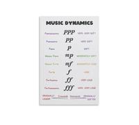 XGINERFEX Minimalist Music Poster, Dynamics and Note Values Guide, Clean Educational Art for Modern Classroom or Home Studio(Unframed,16x24inch(40x60cm))