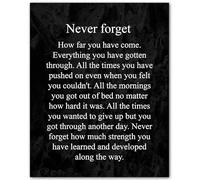 XGINERFEX Minimalist Never Forget How Far You Have Come Art - Motivational Quote Print for Home Office and Studio Decor(Unframed,16x24inch(40x60cm))