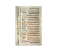 XGINERFEX Modern Ogham Art Print Minimalist Graphic Design of the Ancient Celtic Alphabet Gallery Wall Decor(Framed,16x24inch(40x60cm))