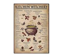 XGINERFEX Modern Witch Art, Funny Magic Poster Frameless Canvas Print, Wall Decor for Kitchen, Living Room, Bedroom, Gift for Her and Witch Fans(Framed,08X12inch(20X30cm))