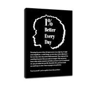 XGINERFEX Motivational Canvas Wall-Art Progress Mindset Inspirational Quotes Poster for Office Entrepreneurs Home Bedroom Classroom Decor(Framed,12x18inch(30x45cm))