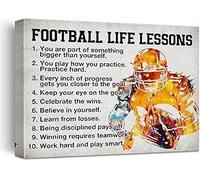 XGINERFEX Motivational Football Poster - Inspirational Life Lessons Canvas Wall-Art, Gift for Men, Coach, Player - Home, Office, Gym Decor(Framed,16x24inch(40x60cm))