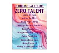 XGINERFEX Motivational Office Decor Canvas Wall-Art Inspirational Quotes Poster on Hard Work and Essential Skills for Home Bathroom(Unframed,08x12inch(20x30cm))
