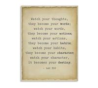 XGINERFEX Motivational Quote Canvas Print Watch Your Thoughts They Become Words Inspirational Wall-Art for Office Bedroom Living Room Study Decor(Unframed,16x24inch(40x60cm))