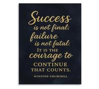 XGINERFEX Motivational Quote Poster Winston Churchill Success Is Not Final Failure Is Not Fatal It Is The Courage to Continue That Counts for Home Office Decor(Framed,16x24inch(40x60cm))
