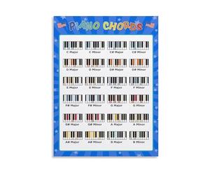 XGINERFEX Music Educational Poster Piano Chords Keyboard Key Guide for Beginners Self Learners and Teachers(Framed,08x12inch(20x30cm))