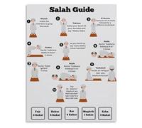 XGINERFEX Muslim Worship Guide Poster How to Pray Salah Namaz Instructional Chart for Home Study and Spiritual Practice(Framed,16x24inch(40x60cm))