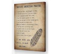 XGINERFEX Native American Prayer & Bible Verse Wall-Art - Vintage Scripture Poster with Tribal Blessing, Inspirational Canvas Print for Bedroom, Office, Prayer Room Decor (Framed,12x18inch(30x45cm))