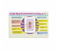 XGINERFEX Parents Guide Poster - ABCs of Safe Sleep for Babies, Educational Wall-Art for Nursery and Room(Framed,08x12inch(20x30cm))