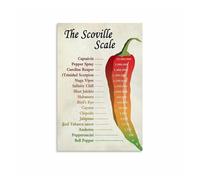 XGINERFEX Pepper Spiciness Guide Poster, Scoville Heat Units Chart Informational Wall-Art for Culinary School, Cafe(Framed,16x24inch(40x60cm)
