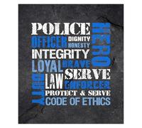XGINERFEX Police Motivation Wall-Art - Dark Gray Background Print on Photograph Paper, Office Bedroom Decor(Unframed,08x12inch(20x30cm))