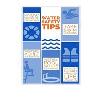XGINERFEX Pool Rules Educational Wall-Art for Cabana or Beach House Vacation Home Decor