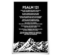 XGINERFEX Psalm 121 Bible Verse Wall-Art - I Lift My Eyes to the Hills Scripture Print, Vertical Giclee Canvas for Living Room, Modern Christian Home Decor(Framed,12x18inch(30x45cm))