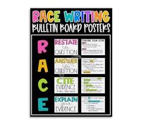 XGINERFEX RACE Writing Strategy Poster ELA Classroom Educational Anchor Chart for Essay Writing Canvas Wall-Art Decor(Framed,12x18inch(30x45cm))