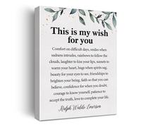 XGINERFEX Ralph Waldo Emerson This is My Wish for You Inspirational Quote Canvas Art for Office and Home(Framed,08x12inch(20x30cm))
