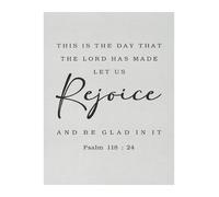 XGINERFEX Rejoice & Be Glad Wall Decor, Psalm 118:24 Bible Verse Print, This is The Day Modern Art for Christian Living Room, Bedroom(Unframed,12x18inch(30x45cm))