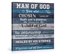 XGINERFEX Religious Poster Christian Man of God Wall-Art for Home Decor Spiritual Inspirational Gifts for Men(Framed,16x24inch(40x60cm))