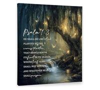 XGINERFEX Religious Scripture Christian Wall-Art Nature Enchanted Forest Bible Verse Pictures Prints Artwork for Bedroom Living Room Home Church Decor(Framed,12x18inch(30x45cm))