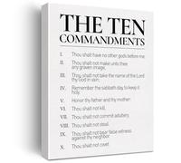 XGINERFEX Religious Wall-Art Ten Commandments Canvas Print, Christian Scripture Poster for Home Decor, Bedroom Aesthetic, and Meaningful Gifts(Framed,16x24inch(40x60cm))