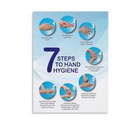 XGINERFEX Restaurant Kitchen Sign Hand Washing Steps Poster Hygiene Compliance Chart for Office School and Commercial Use