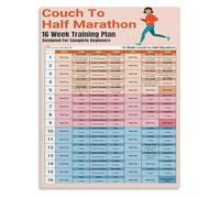 XGINERFEX Running Training Plan Chart 16 W eginner Guide Motivational Fitness Poster Art for Home Gym Office Decor(Framed,16x24inch(40x60cm))