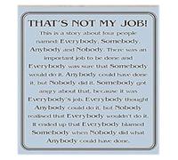 XGINERFEX Sarcastic Work Quote Poster - That's Not My Job Minimalist Text Wall-Art, Humorous Decor for Office, Desk, Cubicle(Framed,16x24inch(40x60cm))