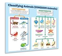 XGINERFEX Science Poster for Classroom - Animal Classification Taxonomy of the Kingdom, Biology & Zoology Learning Wall-Art(Framed,08x12inch(20x30cm))