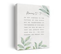 XGINERFEX Scripture Canvas Print: Romans 12:2 Inspirational Quote, Do Not Conform to This World Modern Wall-Art for Office and Home Decor (Framed,12x18inch(30x45cm))