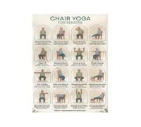 XGINERFEX Seated Workout and Chair Yoga Chart Poster for Beginners Low Impact Exercises for Home Gym Wall-Art Stability Guide(Framed,12X18inch(30X45cm))
