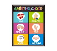XGINERFEX SEL Classroom Management Poster: Greeting Choices for Building Community, Back to School Decor All Grades(Framed,16x24inch(40x60cm))