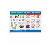 XGINERFEX Single Stream Recycling Chart, Comprehensive Guide to Sorting Household Waste for the Bin Home Decor(Framed,08x12inch(20x30cm))