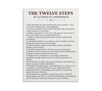 XGINERFEX Sobriety Journey Poster - 12 Step Recovery Guide and Chart on Canvas, Wall-Art for Counseling and Living Room(Unframed,08x12inch(20x30cm))