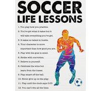 XGINERFEX Soccer Team Gifts Poster Inspirational Motivational Quotes Football Life Lessons Wall-Art Decor for Senior Player Coach(Framed,08x12inch(20x30cm))