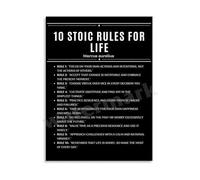 XGINERFEX Stoic Wisdom Rules for Life Poster Marcus Aurelius Philosophy Canvas Wall-Art for Study Room(Framed,08x12inch(20x30cm))