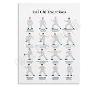 XGINERFEX Tai Chi Poster Forms and Movements Chart Martial Arts Wall-Art for Home Dojo Studio Room Yoga Room Decor(Unframed,08x12inch(20x30cm))