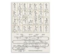 XGINERFEX Tai Chi Practice Chart Poster with Flowing Movement Sequence for Mind Body Balance Wall-Art Decor(Unframed,12x18inch(30x45cm))