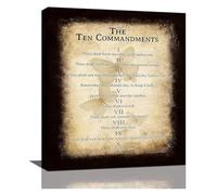 XGINERFEX Ten Commandments Bible Verses Wall-Art 10 Commandments Print Poster for Church Home Office Prayer Room Decor(Framed,16x24inch(40x60cm))