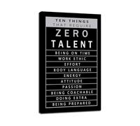 XGINERFEX Ten Things That Require Zero Talent Canvas Wall-Art Motivational Entrepreneur Quote Success Print for Home Office Decor(Unframed,12X18inch(30X45cm))