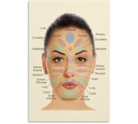 XGINERFEX The Expressive Face and Pressure Points Chart Poster Canvas Art Print for an Artists Studio or Lounge(Framed,08x12inch(20x30cm))