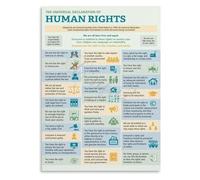 XGINERFEX The Full Text UDHR Poster, United Nations Human Rights Charter Canvas Art for University, Embassy, Activist Space(Framed,12x18inch(30x45cm))
