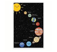 XGINERFEX The Solar System Planets Poster - Educational Space Wall-Art for Classroom, Bedroom, Playroom - Astronomy Chart for(Unframed,12x18inch(30x45cm))