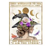 XGINERFEX They Whispered to Her You Cannot Withstand The Storm - Witch Wall-Art Motivational Print, Empowering Wiccan Decor for Women, Pagan Witchcraft Room Art(Unframed,16x24inch(40x60cm))