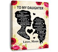 XGINERFEX To My Daughter Canvas - Inspirational Wall-Art Gift from Mom, “Never Forget How Amazing You Are” Print for Teen Girl Room, Dorm, or First Apartment(Framed,12x18inch(30x45cm))