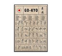 XGINERFEX Traditional Art Print, Grappling Moves Silhouette Poster, Martial Arts Dojo Wall Decoration (Framed,16x24inch(40x60cm))