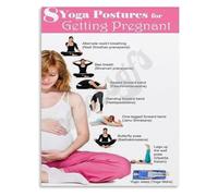XGINERFEX Trying to Conceive Yoga Guide Poster 8 Supportive Poses for Mind and Body Canvas Wall-Art for Bedroom(Unframed,12x18inch(30x45cm))