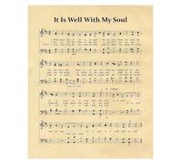 XGINERFEX Vintage Hymn Sheet Music Art Print - Antique Style Music Score Wall Decor, Inspirational Church Gift, Christian Home or Sanctuary Decor(Unframed,12x18inch(30x45cm))