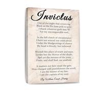 XGINERFEX W.E. Henley Quote Poster, Invictus Poem “My Head is Bloody, Unbowed” Canvas Print, Motivational Wall Decor for Study, Office, Den(Framed,08x12inch(20x30cm))