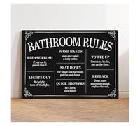 XGINERFEX We Have Funny Bathroom Rules Poster Rustic Farmhouse Wall-Art Sign Humorous Home Decor for Restroom(Unframed,12x18inch(30x45cm))